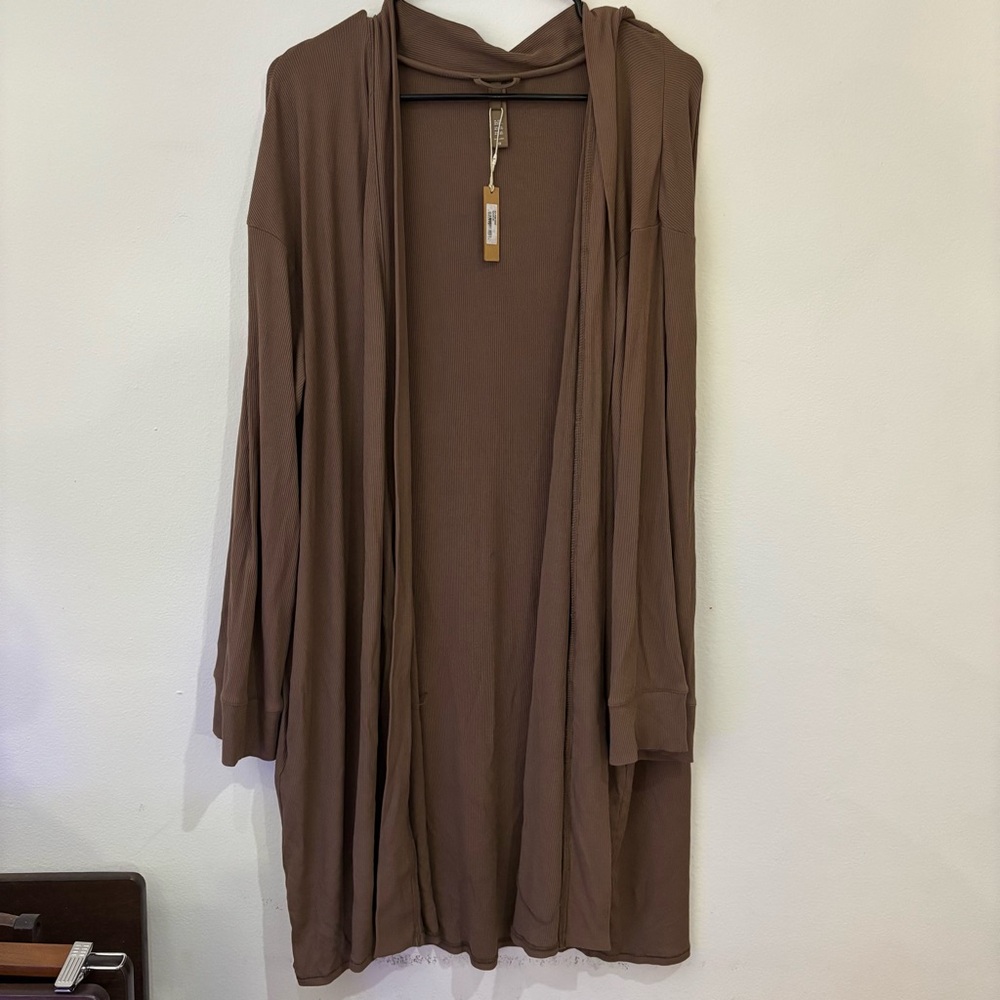 NWT SKIMS Ribbed Brown Cardigan